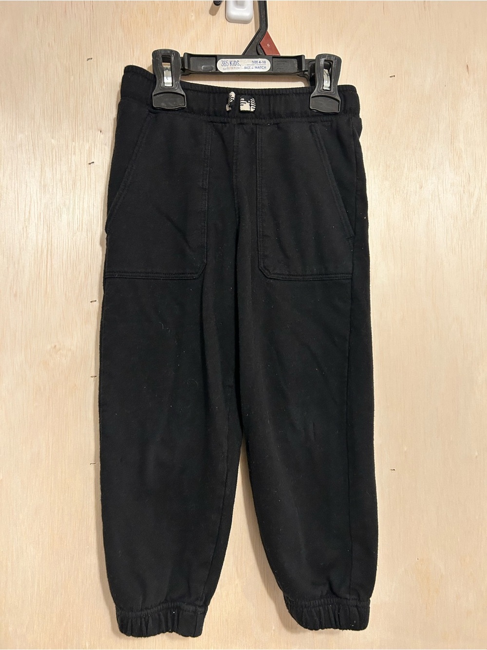 Kids' Black Elastic Waist Joggers